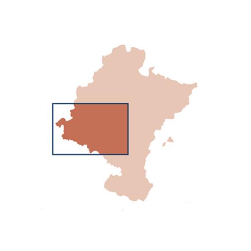 Mapa de Navarra destacando la zona de Tierra Estella